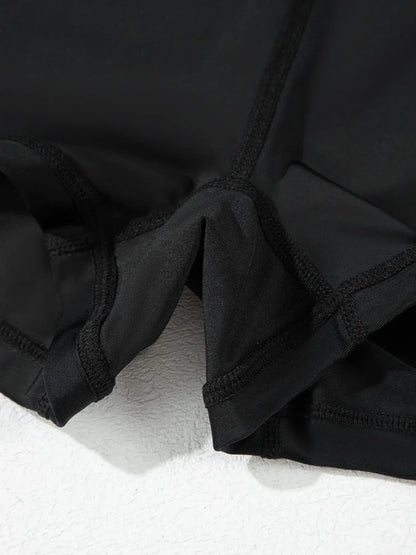 High Waisted Drawstring Swim Shorts - VILLA FASHION