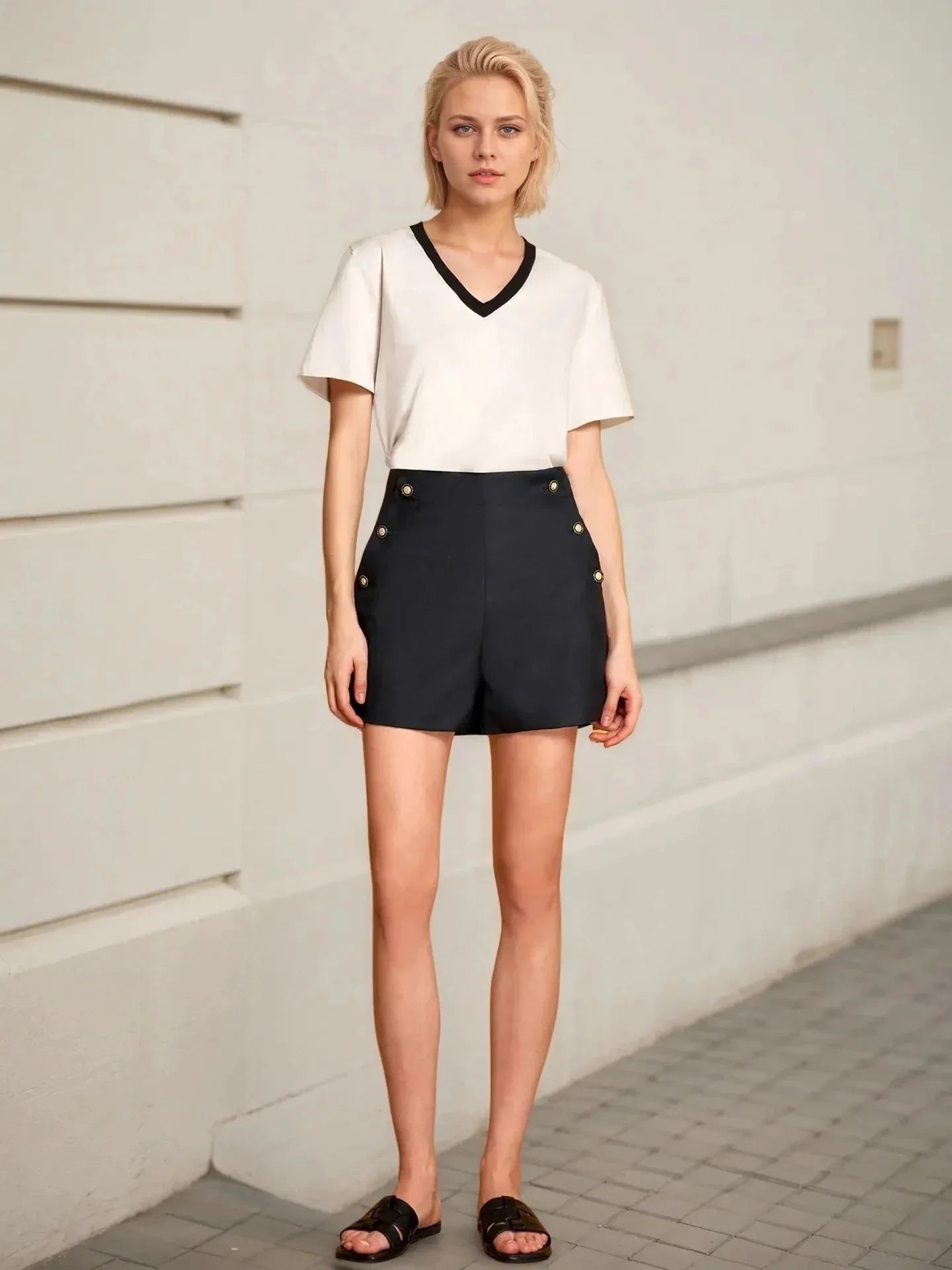 High - Waisted Shorts - VILLA FASHION