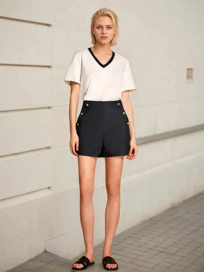 High - Waisted Shorts - VILLA FASHION