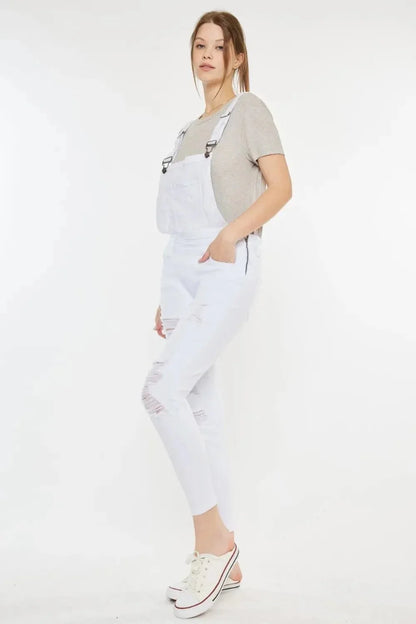 Kancan Distressed Skinny Denim Overalls - VILLA FASHION