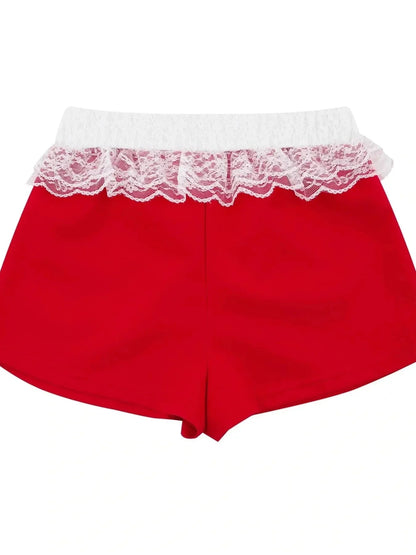 Lace Detail Shorts - VILLA FASHION