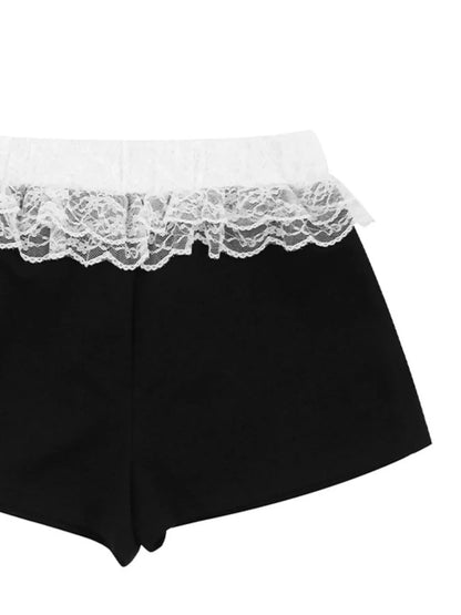 Lace Detail Shorts - VILLA FASHION