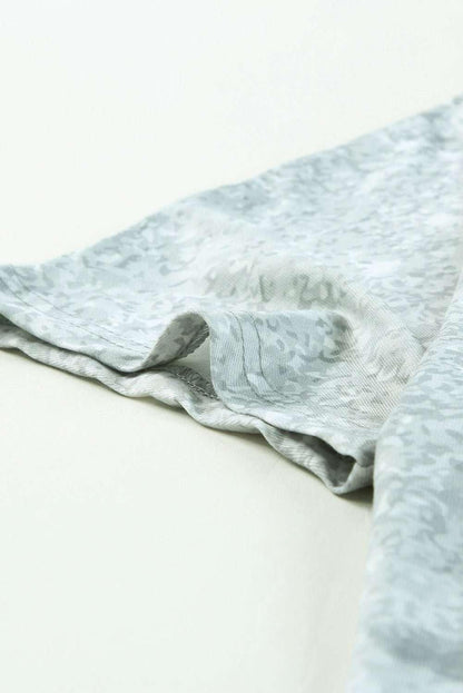 Leopard Asymmetrical Neck Cold - Shoulder Blouse - VILLA FASHION