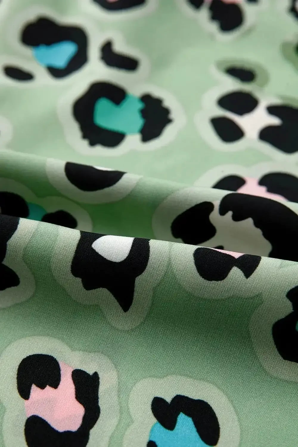 Leopard Collared Neck Top and Pants Set - VILLA FASHION