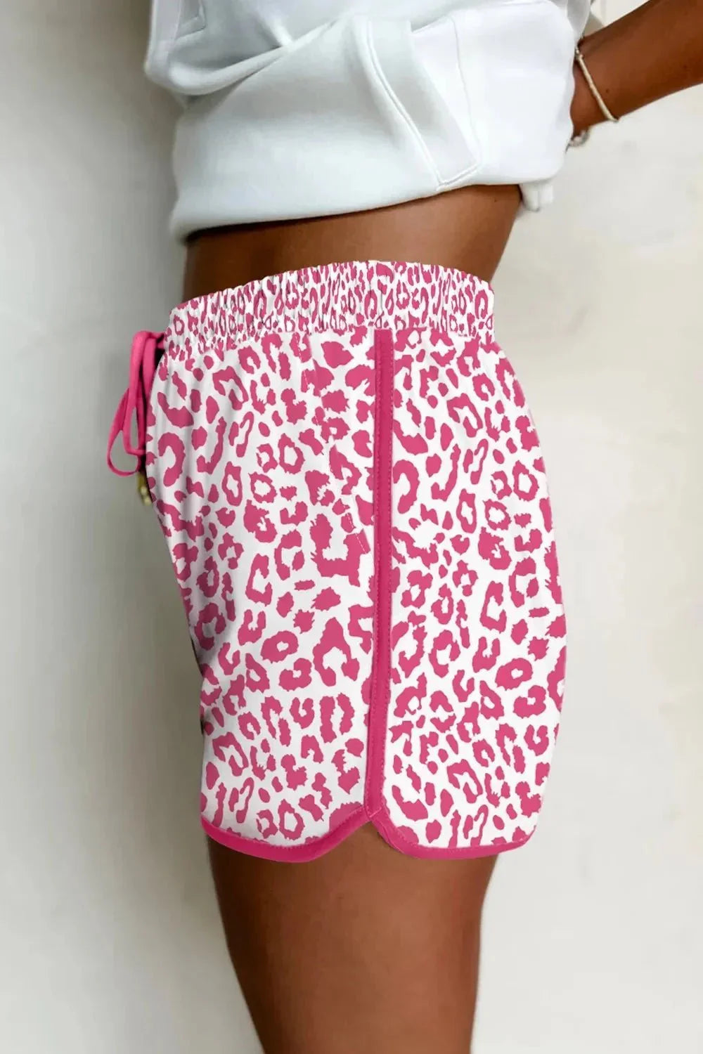 Leopard Drawstring Shorts - VILLA FASHION