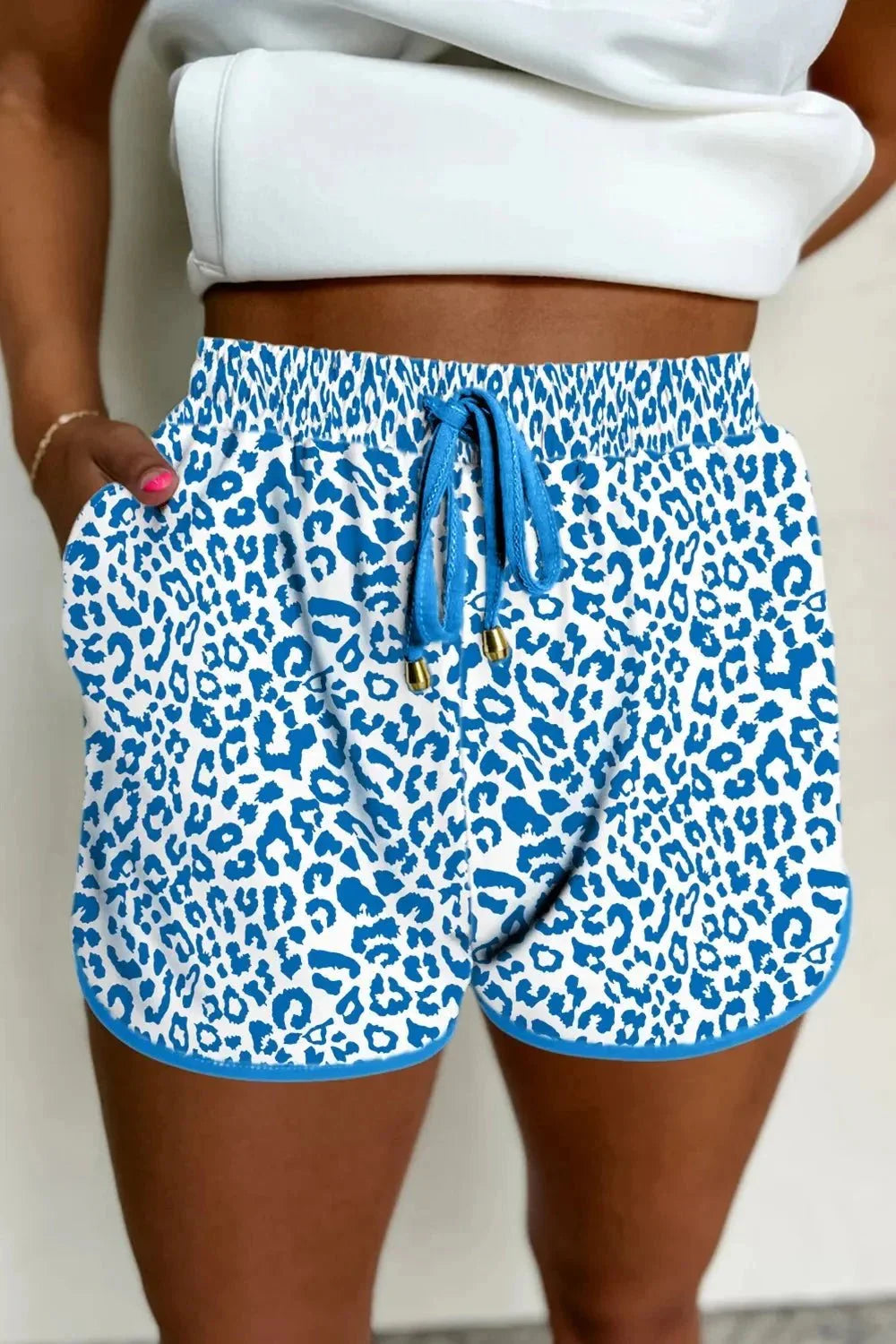Leopard Drawstring Shorts - VILLA FASHION