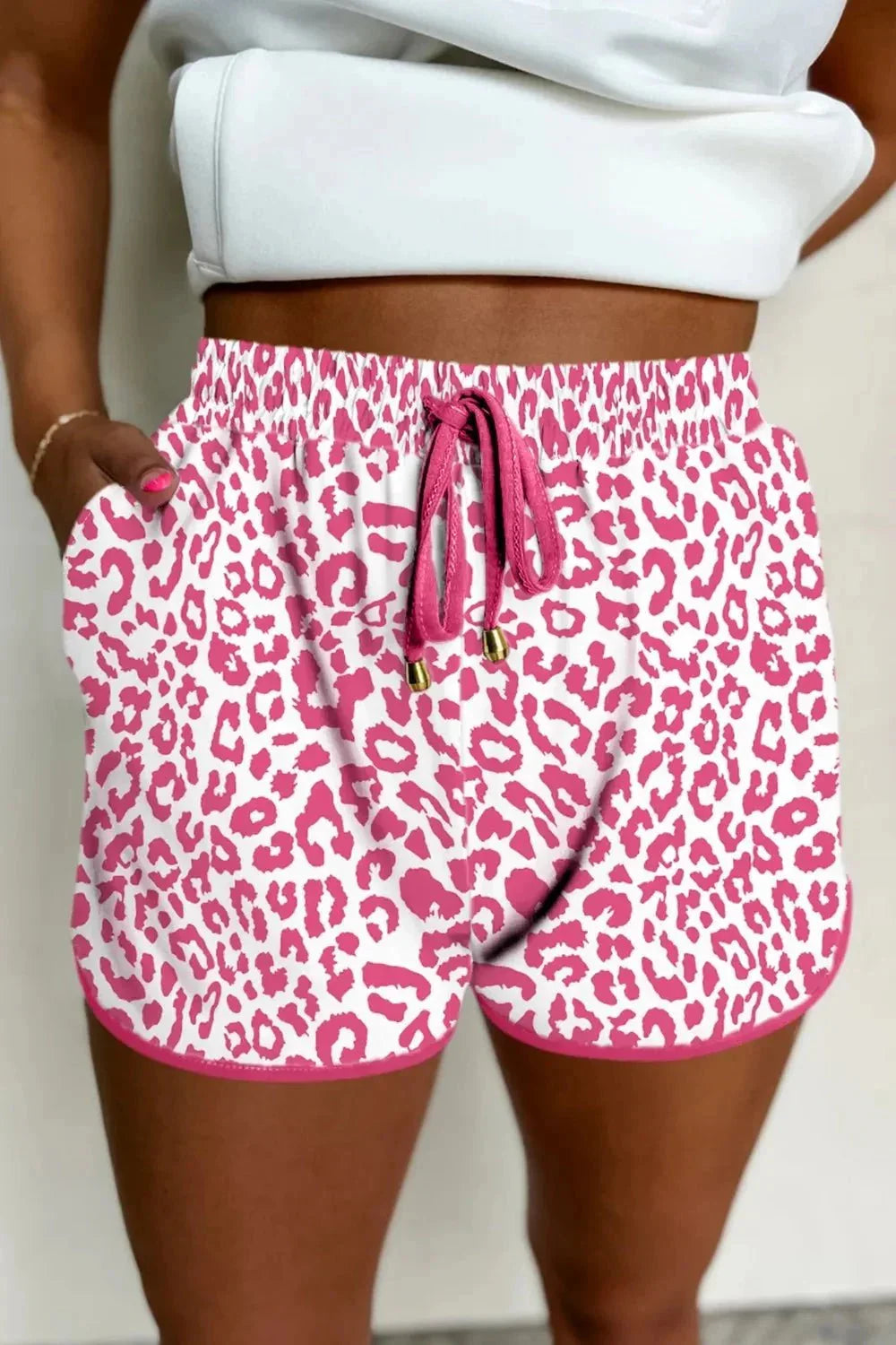 Leopard Drawstring Shorts - VILLA FASHION