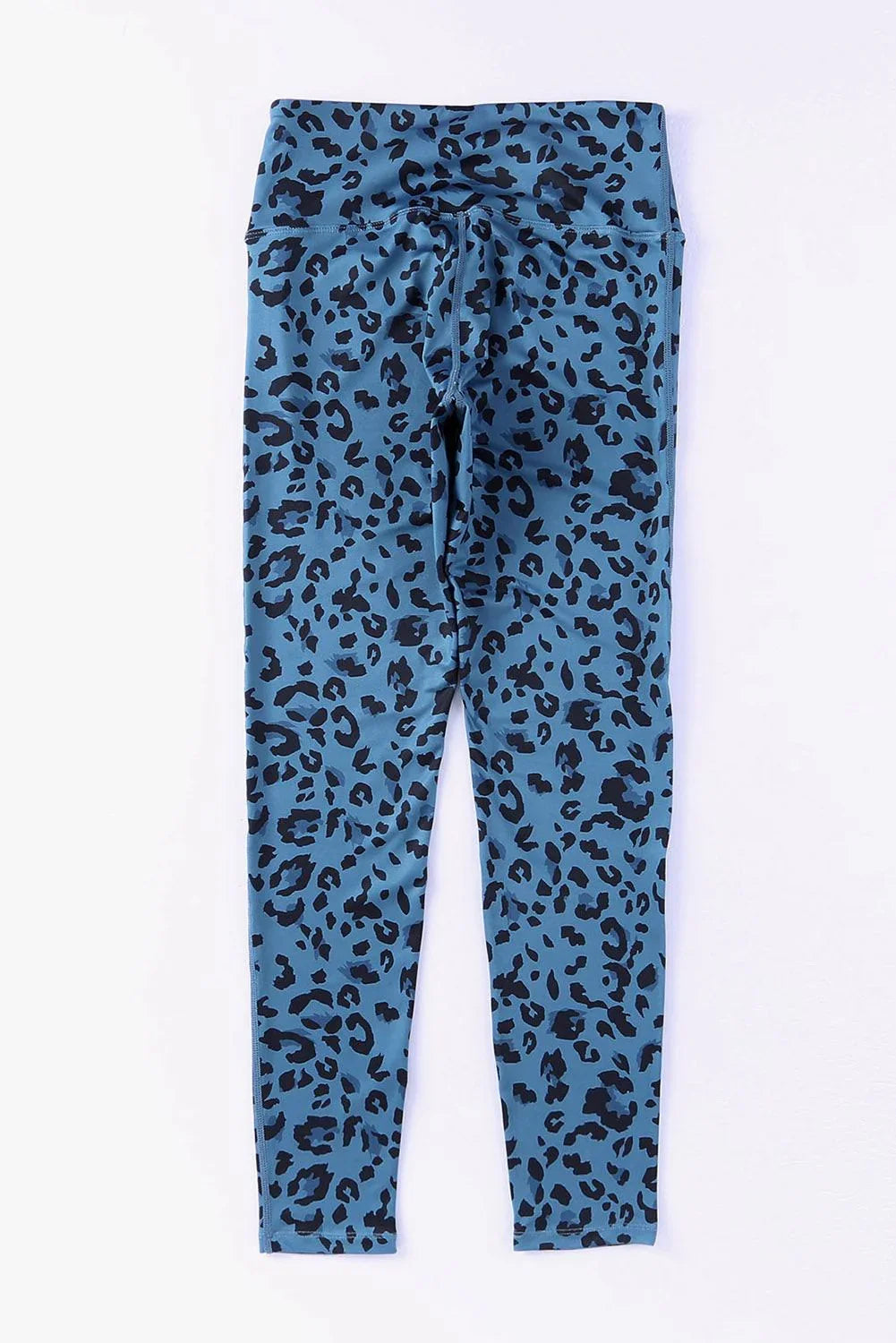 Leopard Print Wide Waistband Leggings - VILLA FASHION