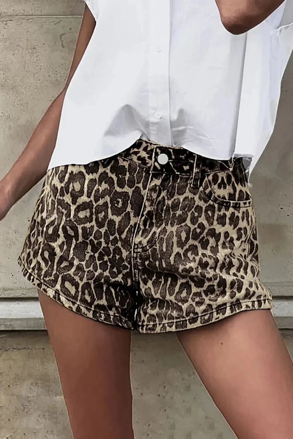 Leopard Shorts with Pockets - VILLA FASHION
