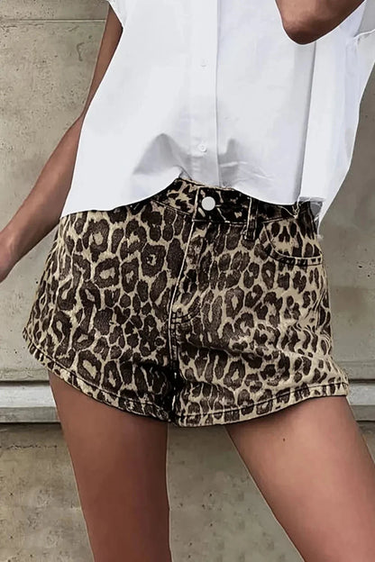 Leopard Shorts with Pockets - VILLA FASHION
