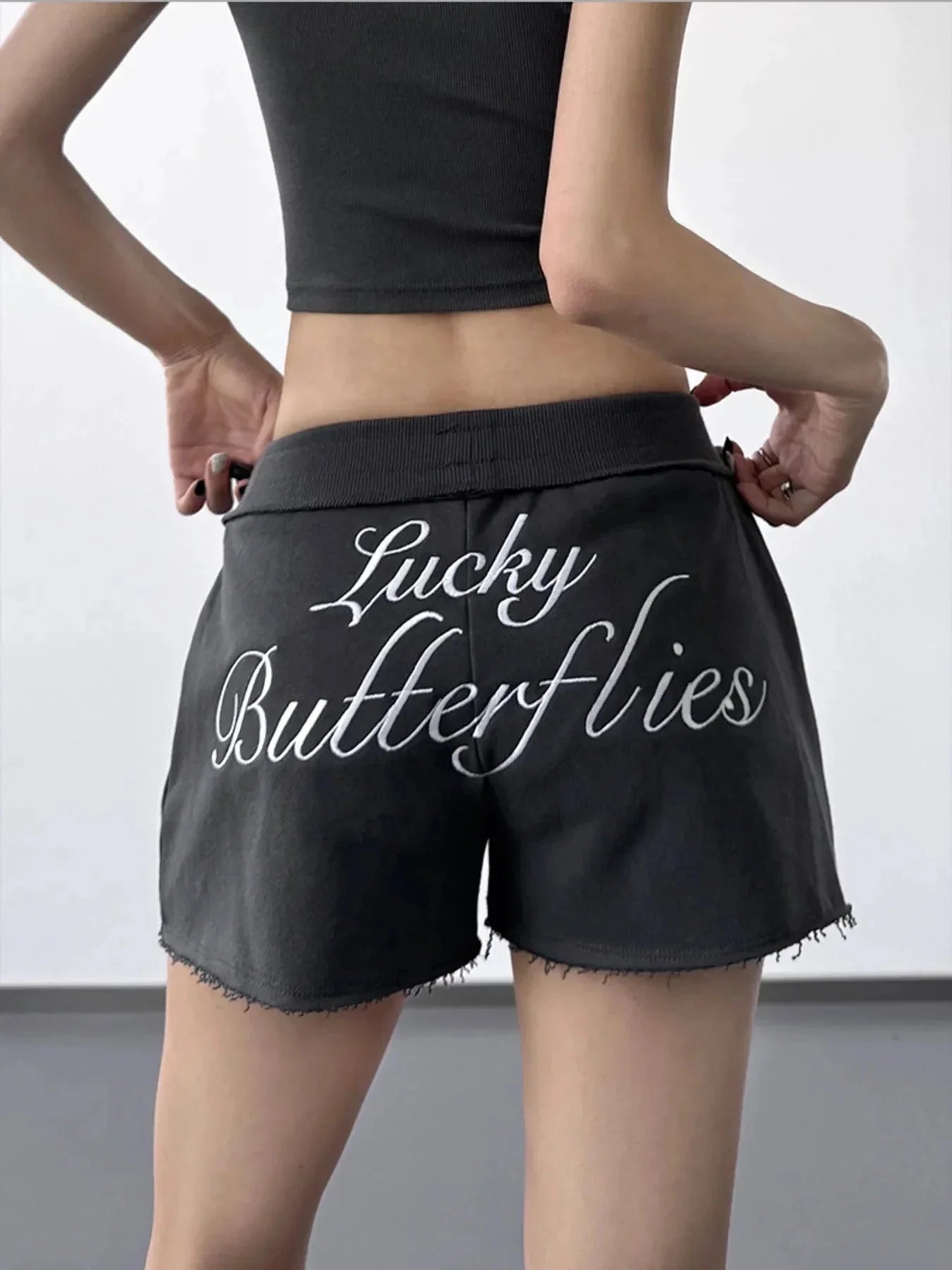 Letter Back Shorts - VILLA FASHION