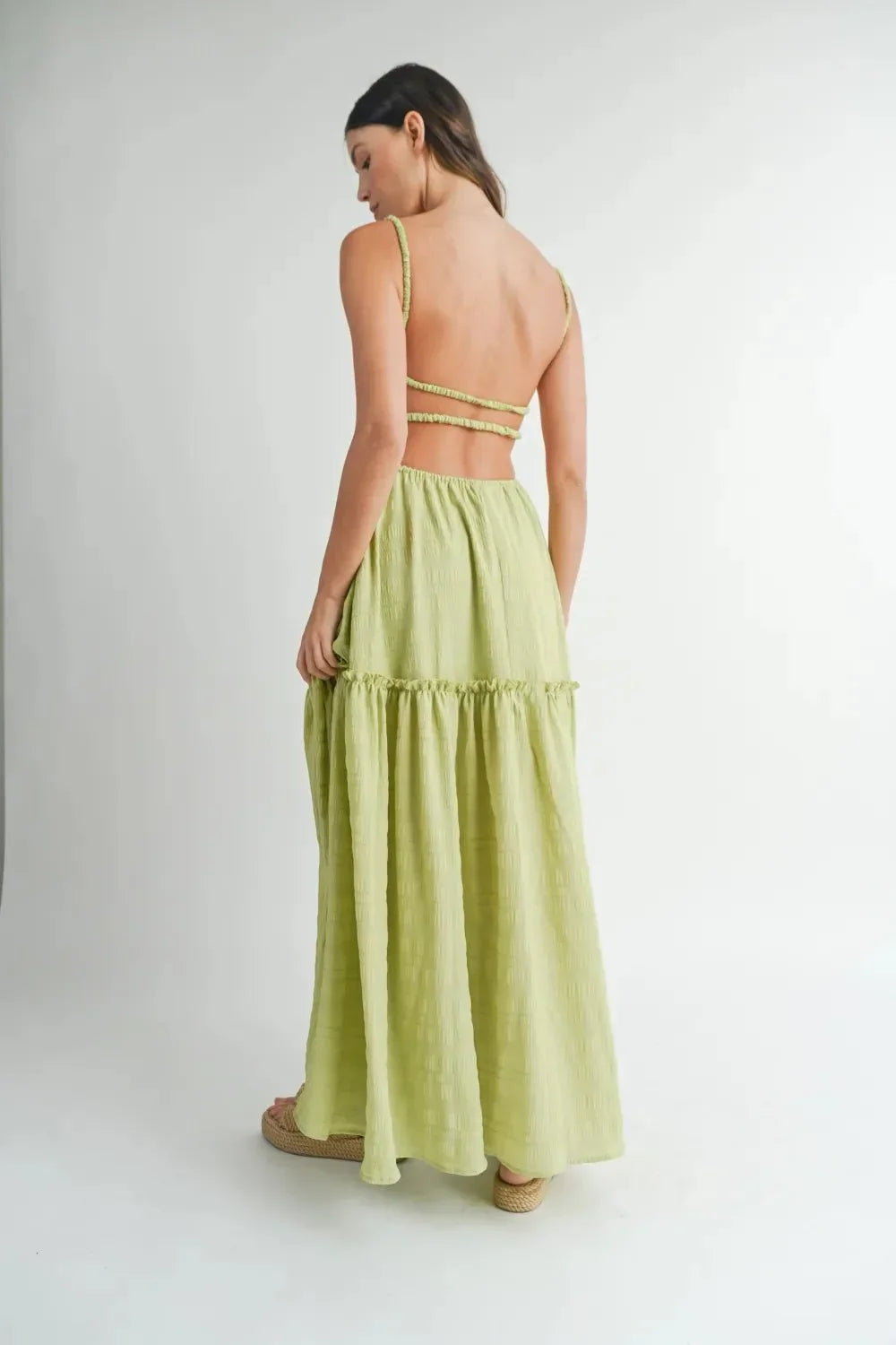 MABLE Cutout Waist Backless Maxi Dress - VILLA FASHION