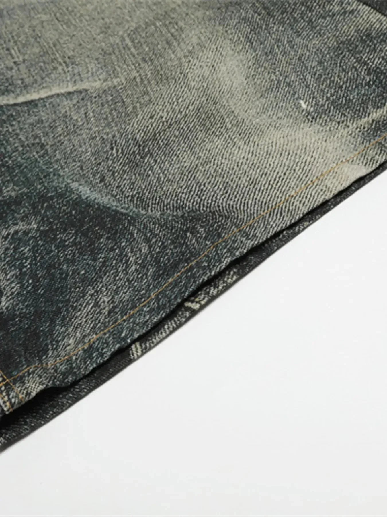 Men's Colorful Beaded Chain Print Denim Shorts - VILLA FASHION