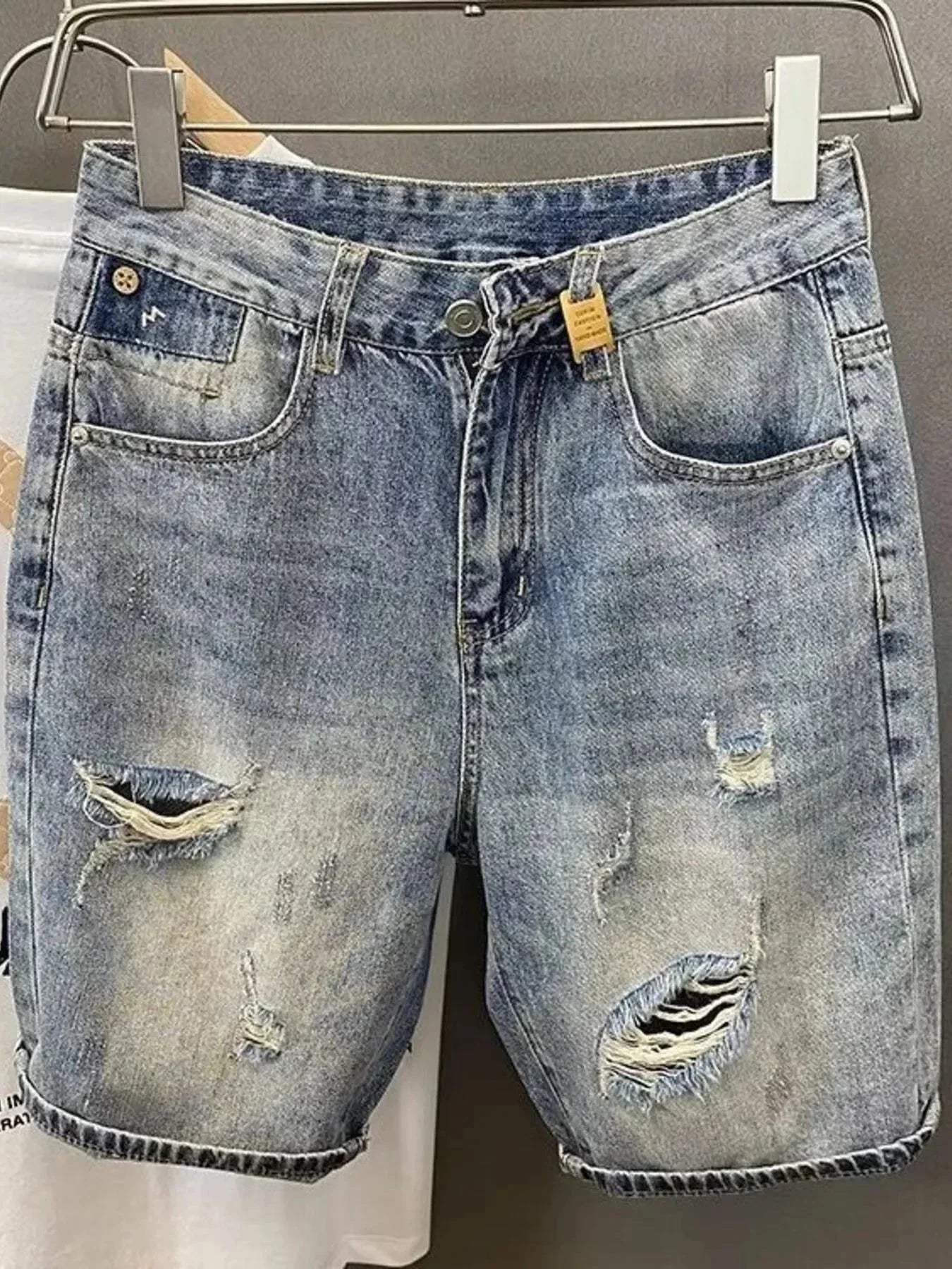 Men's Distressed Denim Shorts - VILLA FASHION