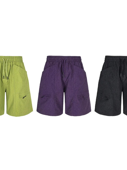 Men's Plaid Shorts with Pockets - VILLA FASHION