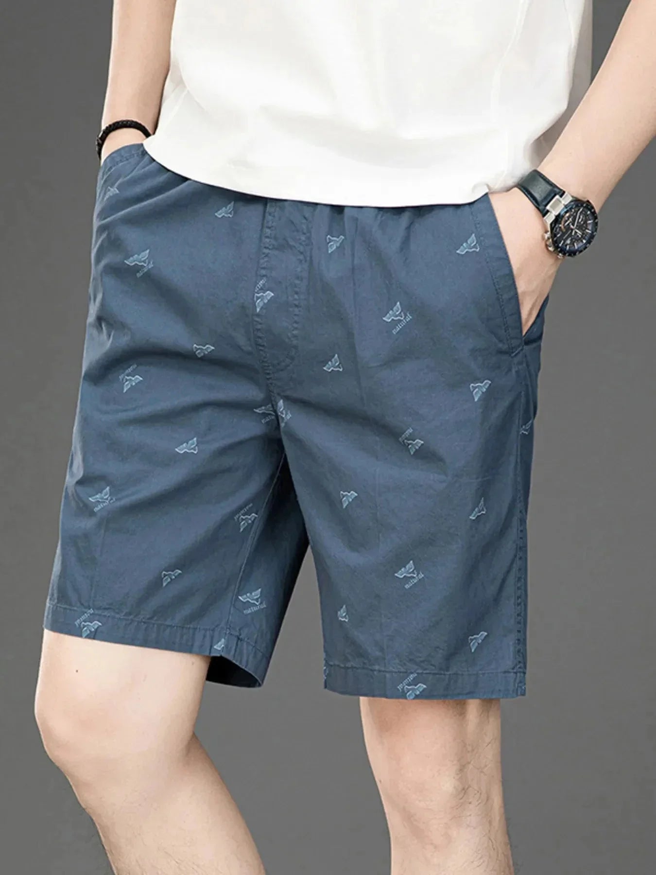 Men's Plus Size Casual Printed Shorts - VILLA FASHION