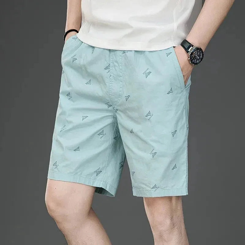 Men's Plus Size Casual Printed Shorts - VILLA FASHION
