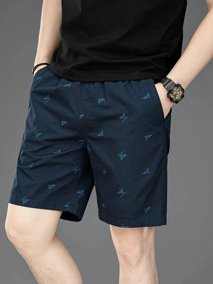 Men's Plus Size Casual Printed Shorts - VILLA FASHION