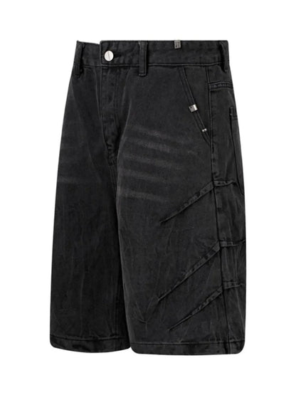 Men's Washed Denim Shorts - VILLA FASHION