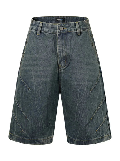 Men's Washed Denim Shorts - VILLA FASHION
