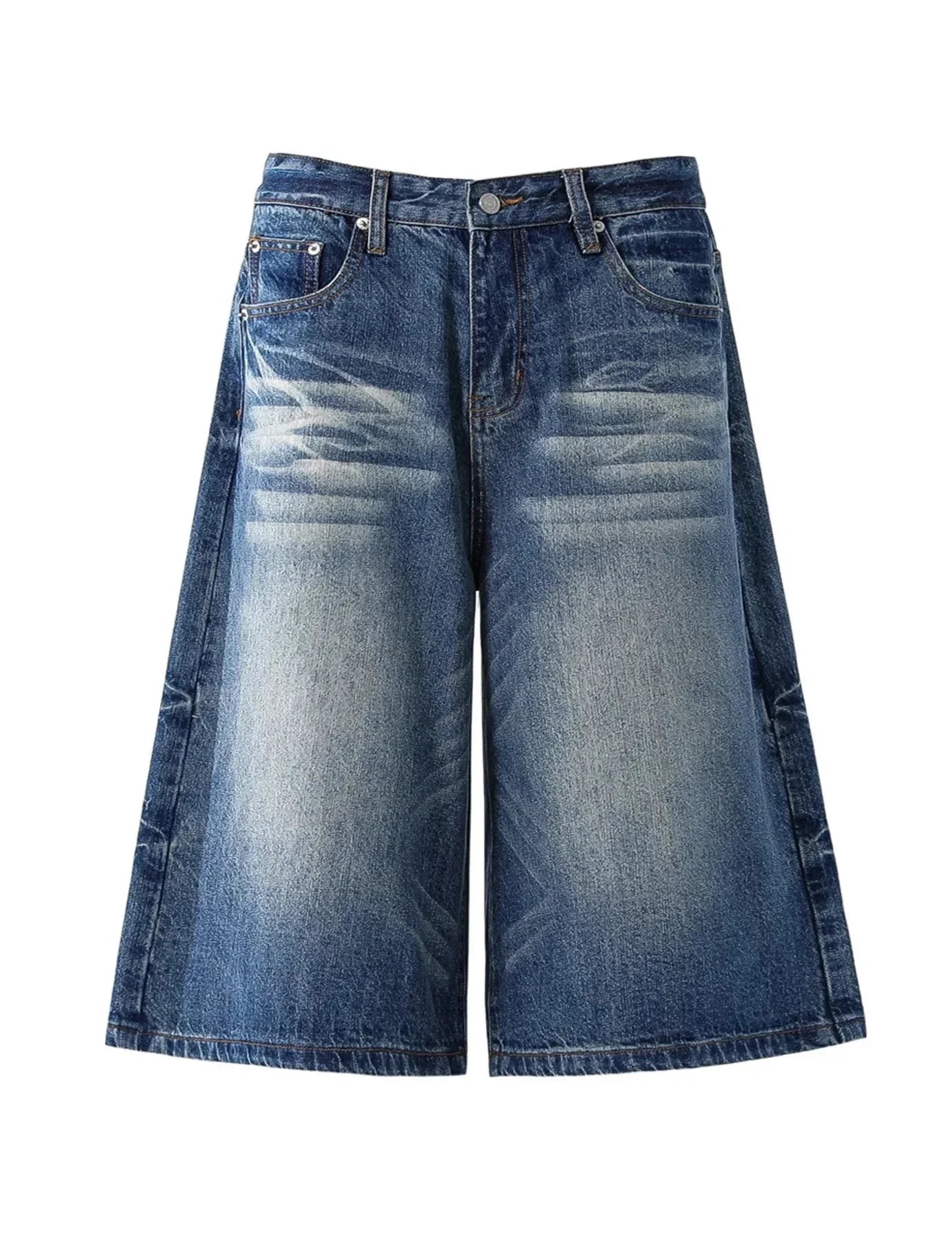 Men's Wide - Leg Denim Shorts - VILLA FASHION