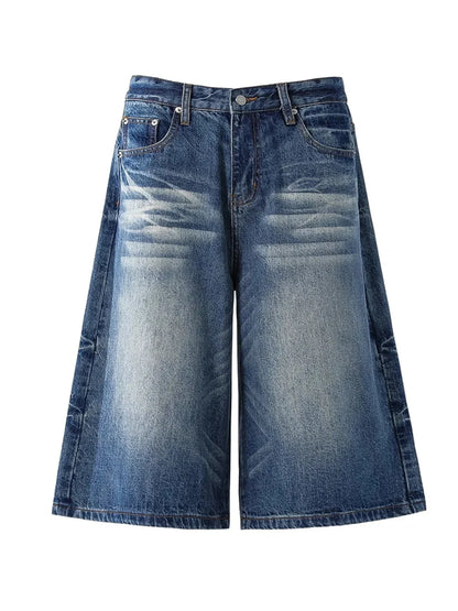 Men's Wide - Leg Denim Shorts - VILLA FASHION