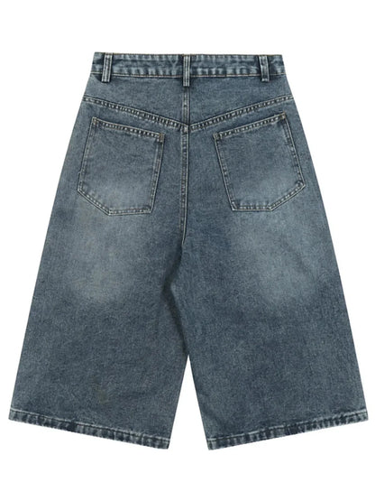 Men's Wide Leg Denim Shorts - VILLA FASHION
