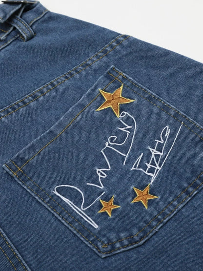 Men's Wide Leg Denim Shorts - VILLA FASHION