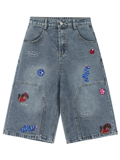 Men's Wide Leg Denim Shorts - VILLA FASHION