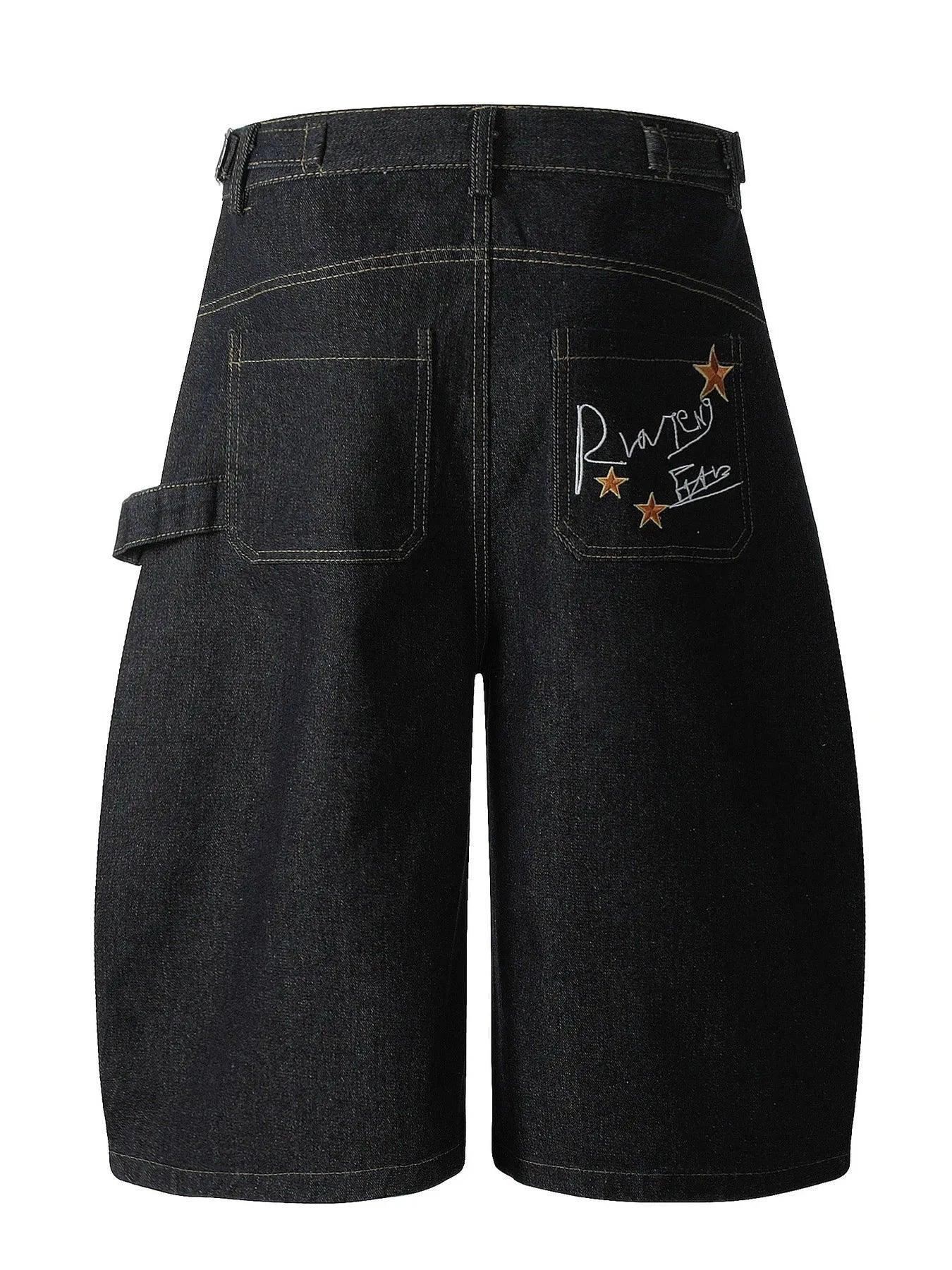 Men's Wide Leg Denim Shorts - VILLA FASHION