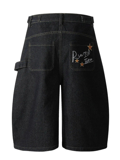 Men's Wide Leg Denim Shorts - VILLA FASHION