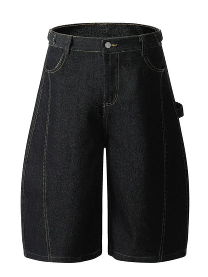 Men's Wide Leg Denim Shorts - VILLA FASHION