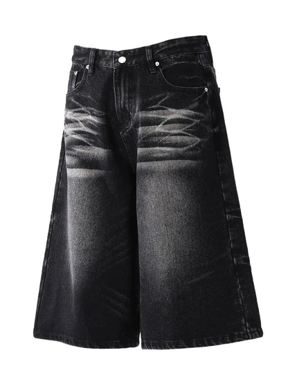 Men's Wide - Leg Denim Shorts - VILLA FASHION