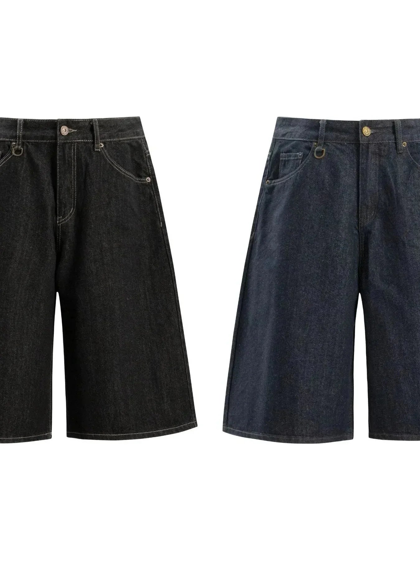 Men's Wide Leg Denim Shorts - VILLA FASHION
