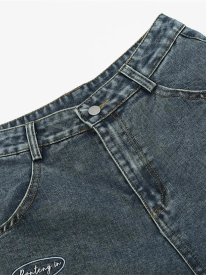 Men's Wide Leg Denim Shorts - VILLA FASHION