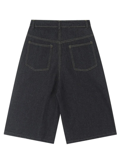 Men's Wide Leg Denim Shorts - VILLA FASHION