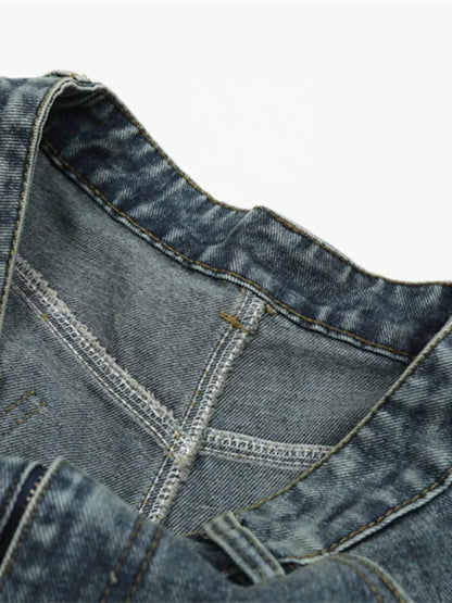 Men's Wide Leg Denim Shorts - VILLA FASHION