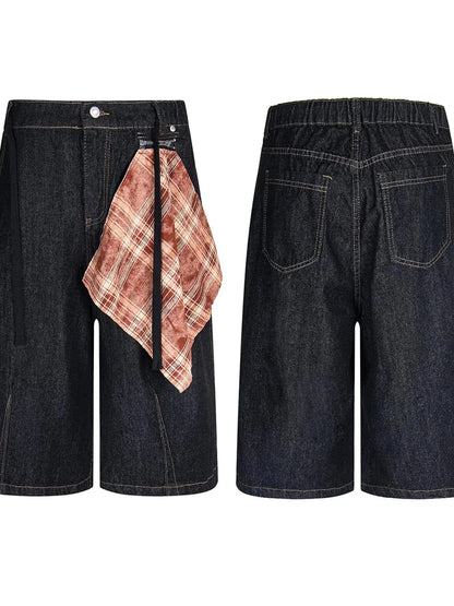 Men's Wide Leg Denim Shorts - VILLA FASHION