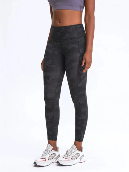 Millennia Wide Waistband Leggings with Pockets - VILLA FASHION
