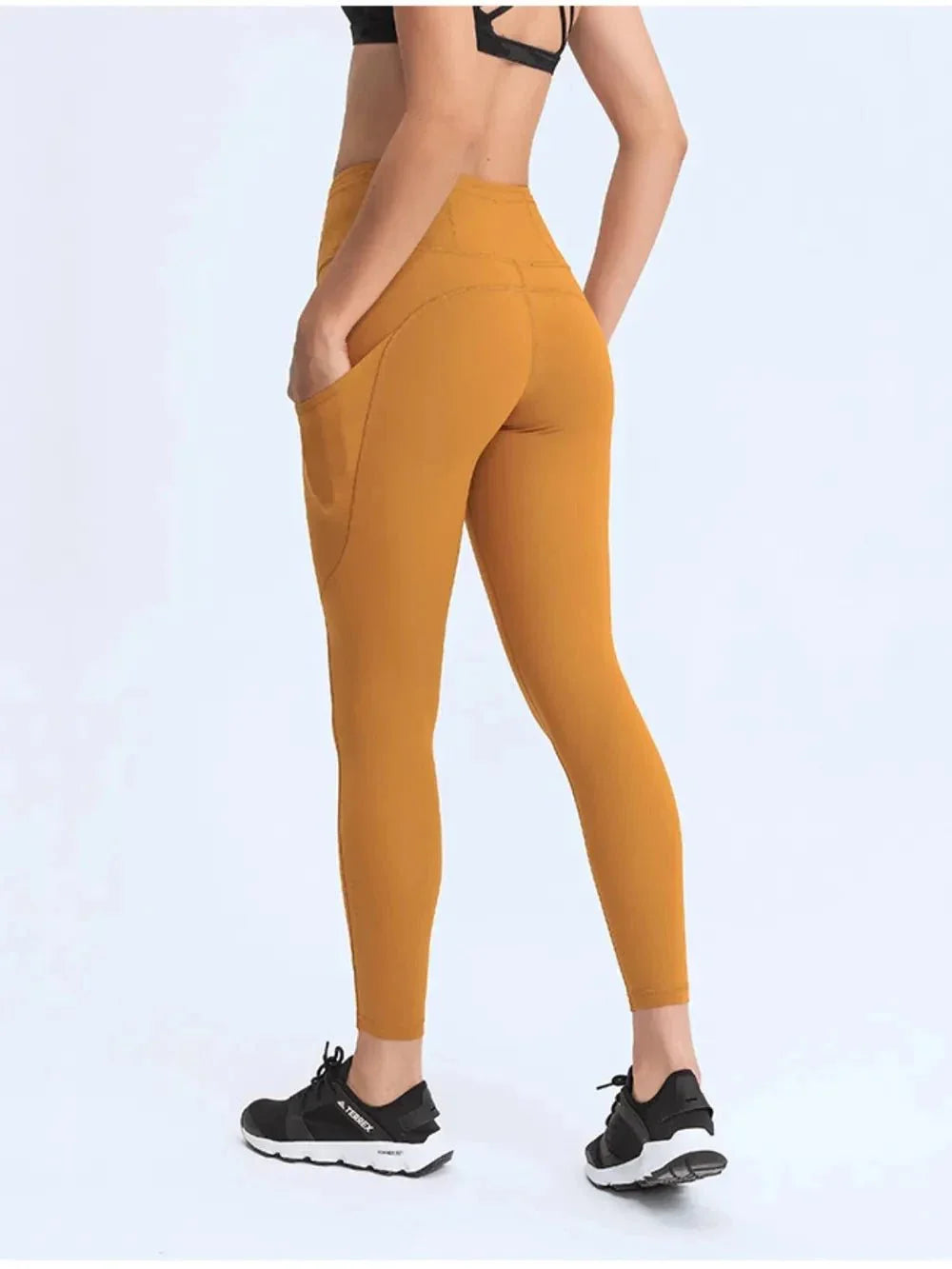 Millennia Wide Waistband Leggings with Pockets - VILLA FASHION