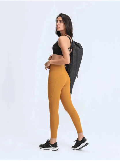 Millennia Wide Waistband Leggings with Pockets - VILLA FASHION