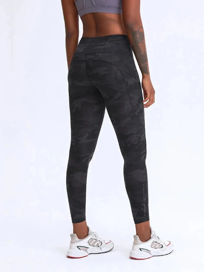 Millennia Wide Waistband Leggings with Pockets - VILLA FASHION