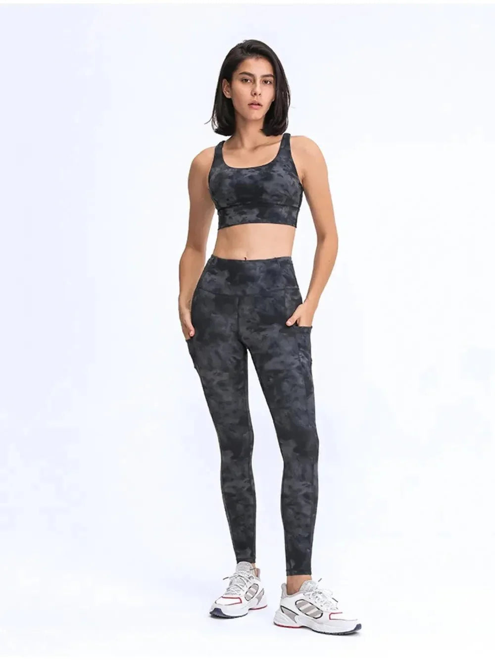 Millennia Wide Waistband Leggings with Pockets - VILLA FASHION