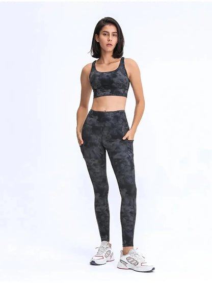 Millennia Wide Waistband Leggings with Pockets - VILLA FASHION