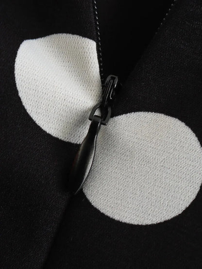 One - Shoulder Polka Dot Mini Dress - VILLA FASHION