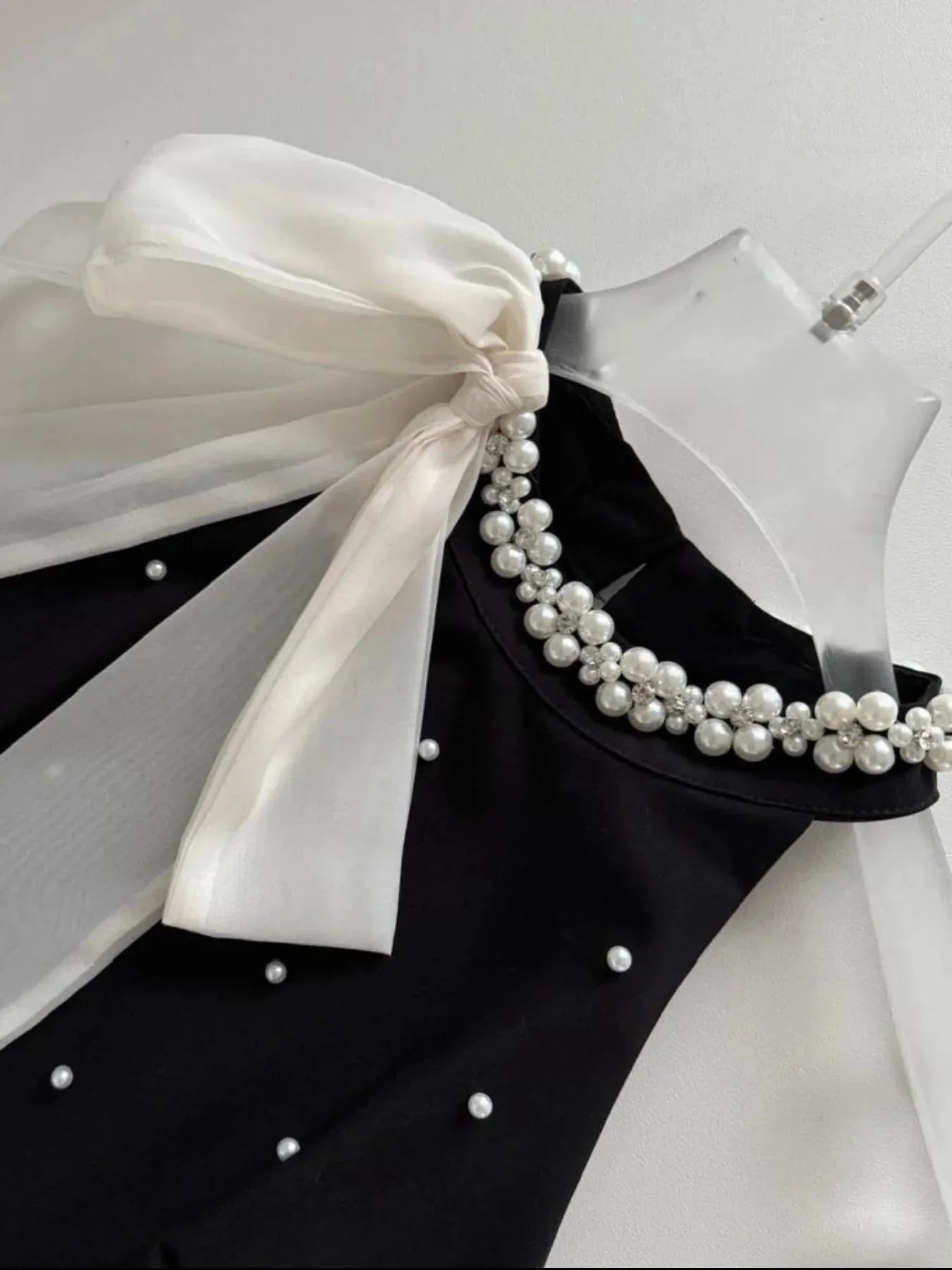 Pearl Detail Sleeveless Mini Dress - VILLA FASHION