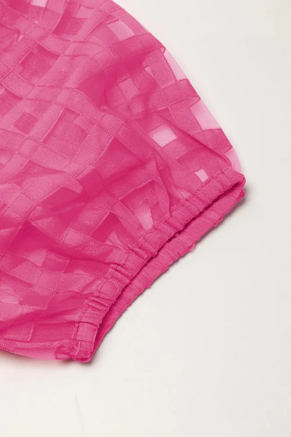 Plaid Puff Sleeve Babydoll Dress - VILLA FASHION