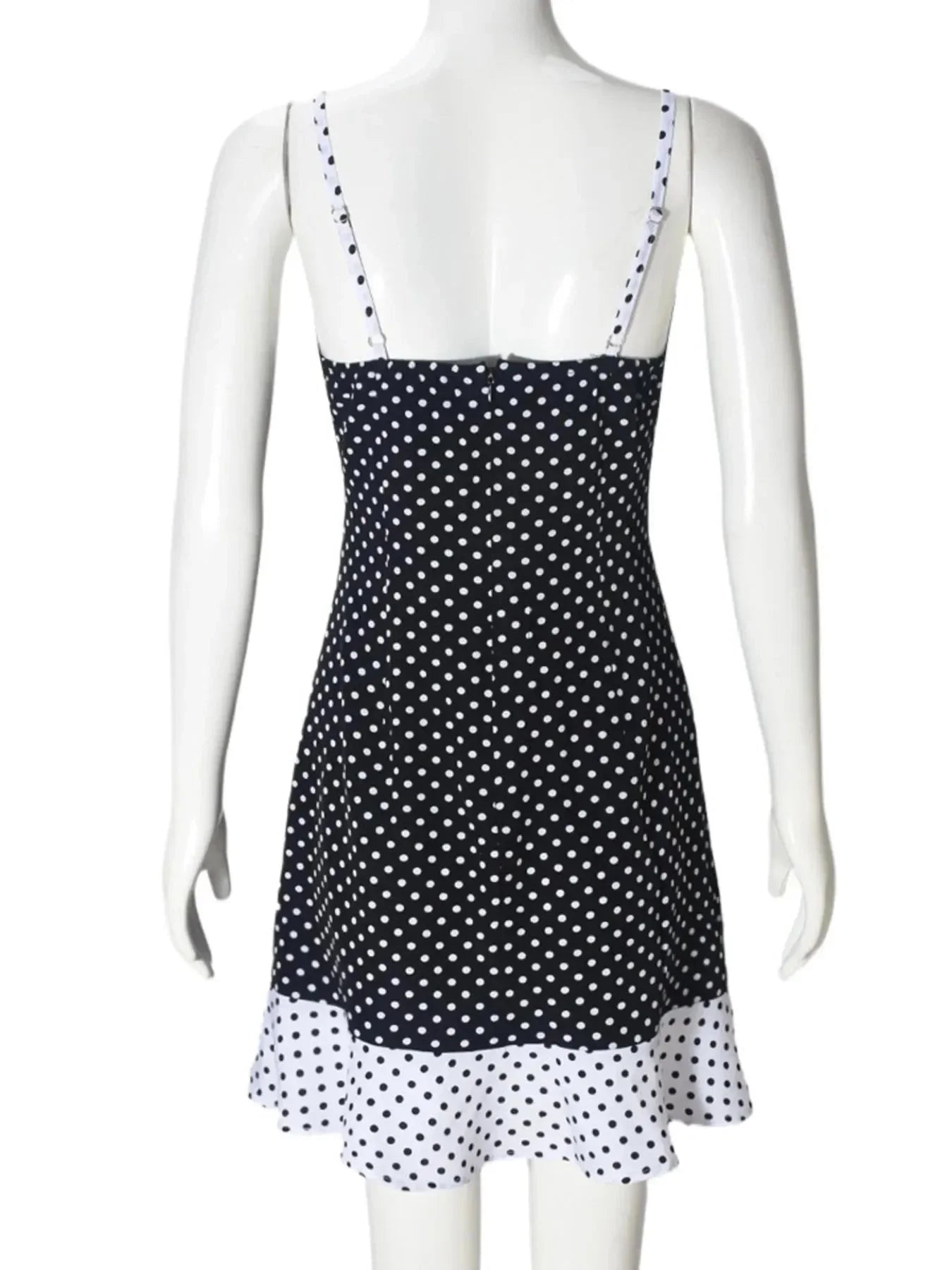 Polka Dot Ruffled Hem Dress - VILLA FASHION
