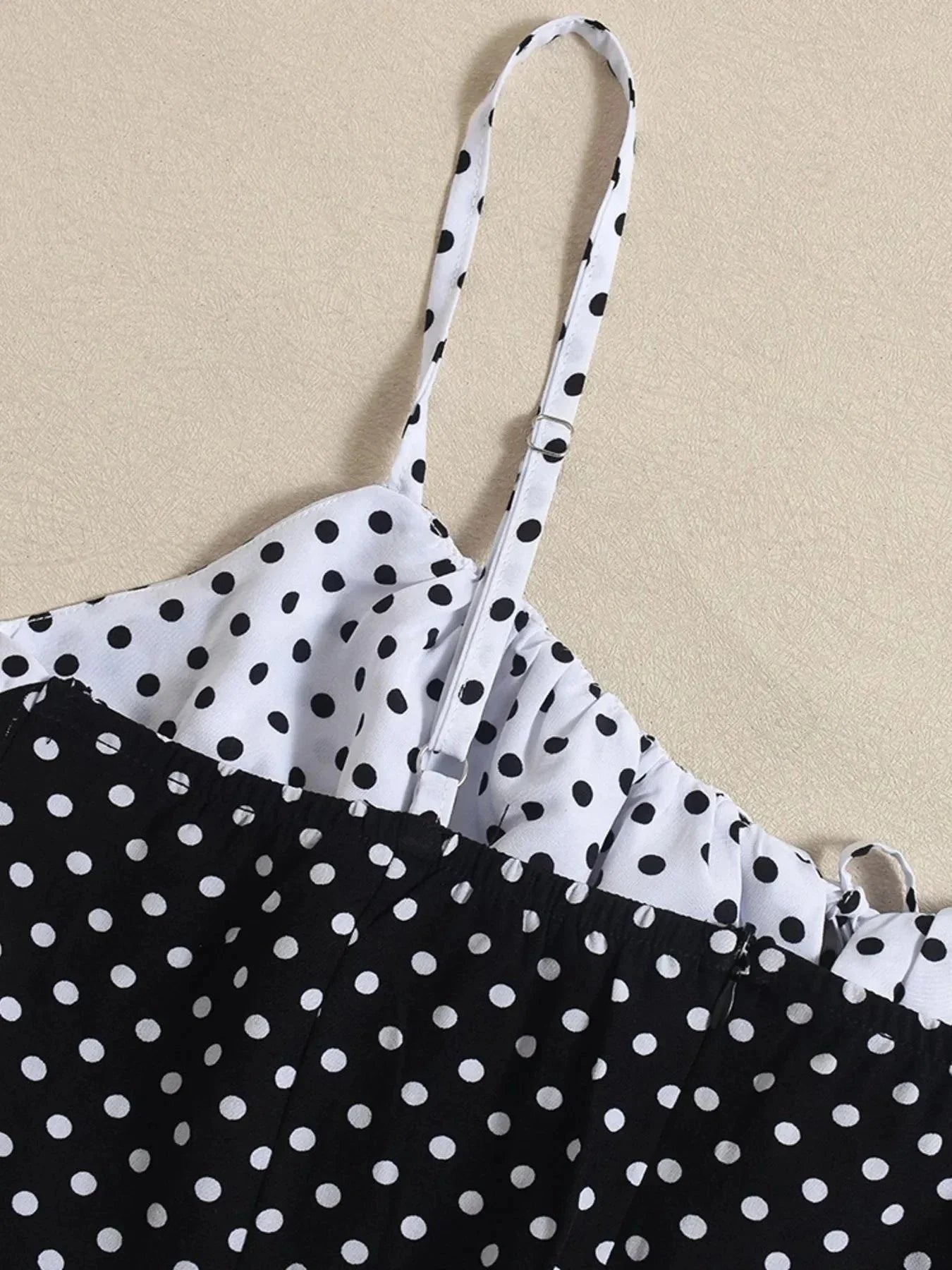 Polka Dot Ruffled Hem Dress - VILLA FASHION