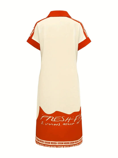 Printed Button Down Shirt Dress - VILLA FASHION